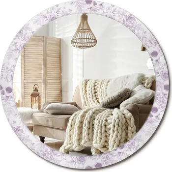 Zrcadlo Kulaté nástěnné dekorativní zrcadlo ve skleněném rámu Velké fi 90 cm Lebky