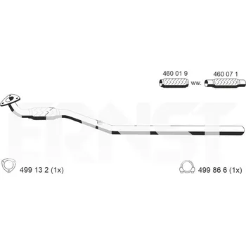 Výfukový systém Výfuková trubka ERNST 012522