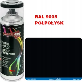 Barva ve spreji RAL 9005 černá polomatná SPRAY 400ml profesjonal-line HQ AMBROSOL 1233