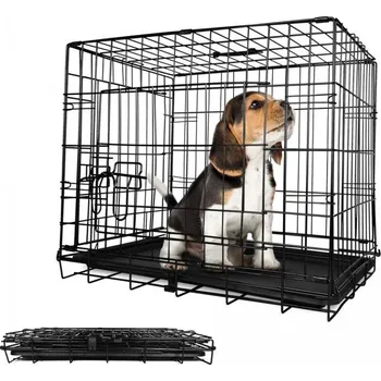 klec pro psa Leopet Klec pro psy skládací 76 x 45 x 51,5 cm, M, černá