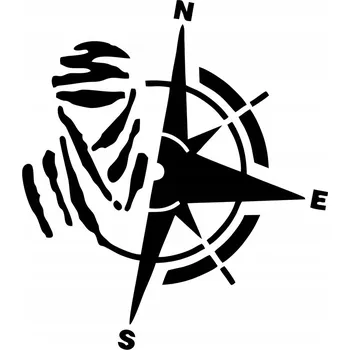 Samolepicí dekorace na vozidlo SAMOLEPKA na auto RŮŽICE VĚTRŮ KOMPAS 15x13 cm