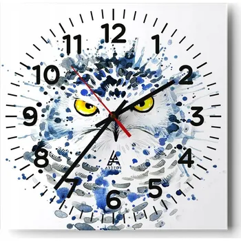 Hodiny Nástěnné hodiny do obýváku 40x40 Pták Tiché hodiny na skle Stylové