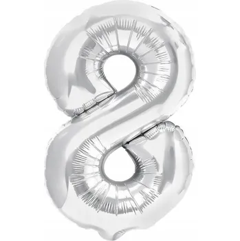 Balónek SUPER Fóliový balónek Číslice 8 stříbrná 450010 100 cm číslo narozeniny oslavy