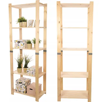 Dílenský regál Dřevěný regál Wamar-Sosenka 5 polic 230 cm x 80 cm x 50 cm, max. nosnost 100 kg