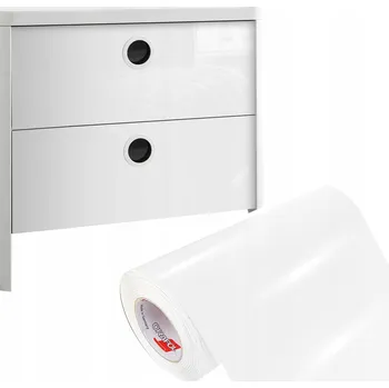Tapeta Samolepka na Dveře Nábytek Fólie Tapeta Samolepicí PVC Bílý Lesk 33x700