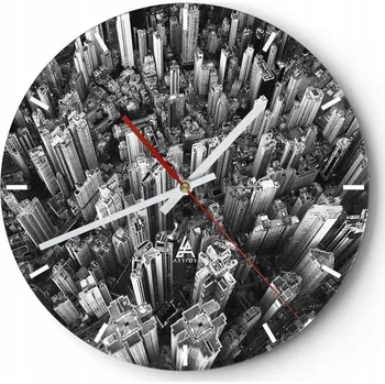 Hodiny Nástěnné hodiny ARTTOR skleněné kulatý 30 cm moderní tiché