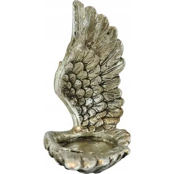 Vánoční dekorace SVÍCEN KŘÍDLA STŘÍBRNÝ VÁNOČNÍ DEKORACE