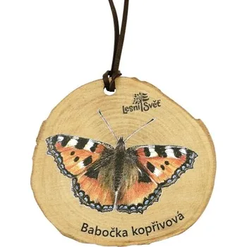 Lesní svět Dřevěná medaile letokruh - Babočka kopřivová