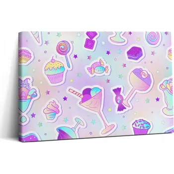 Obraz Obraz Canvas na zeď do předsíně Zmrzlina Koláčky Bonbóny 30x20 cm
