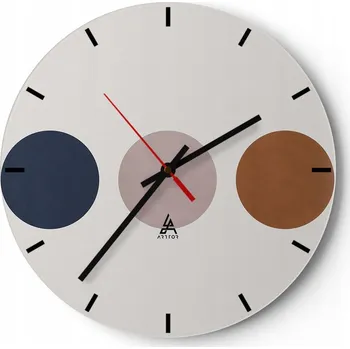 Hodiny Velké nástěnné hodiny 40x40 Abstrakce Skleněné hodiny Kulatý Tiché