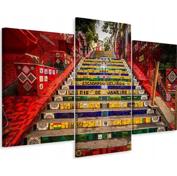 Obraz Třídílný obraz Schody BRAZÍLIE 3D efekt 180x120 cm
