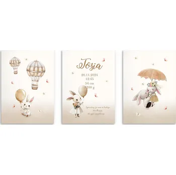 Obraz Elegantní plakáty na zeď Metrika, první narozeniny - Dárek k narození dítěte