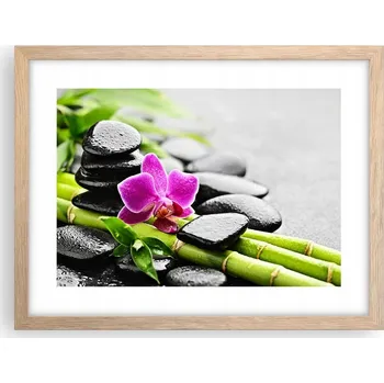 Obraz Obraz plakát v rámu světlý dub do obýváku 40x30 květiny foto na zeď