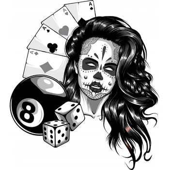 Samolepicí dekorace na vozidlo NÁLEPKA na auto BÍLÁ KARTA ŽENA 14x15cm