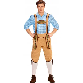 Karnevalový kostým Kostým Bavorské kalhoty, béžové, velikost XL