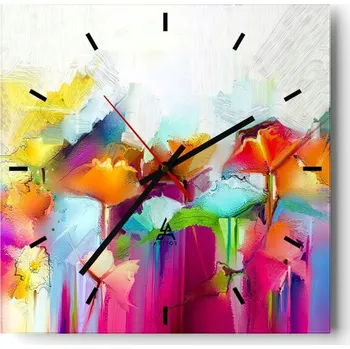 Hodiny Velké nástěnné hodiny 40x40 Abstrakce Skleněné tiché hodiny