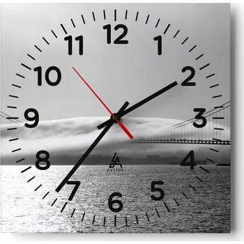 Hodiny Nástěnné hodiny do obýváku 40x40 Krajina Bezhluczne Skleněné hodiny Tiché