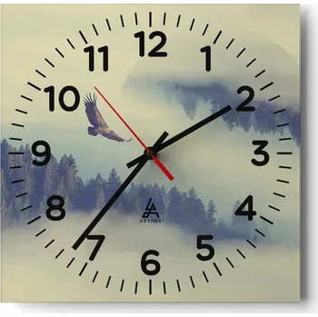 Hodiny Kuchyňské nástěnné hodiny 30x30 Orel Skleněné hodiny do obýváku Moderní Tiché