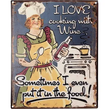 Obraz Vintage cedulka Cooking With Wine Clayre & E