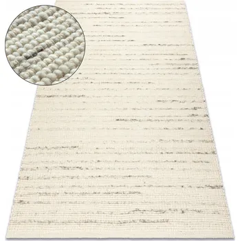 Koberec Koberec PLOCHÝ TKANÝ vlněný 2v1 DO OBÝVACÍHO POKOJE LOŽNICE bílý/šedý 80x150 cm