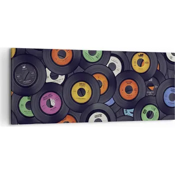 Obraz Foto obraz na plátně 100x40 hudba deska do obýváku ložnice na zeď velký