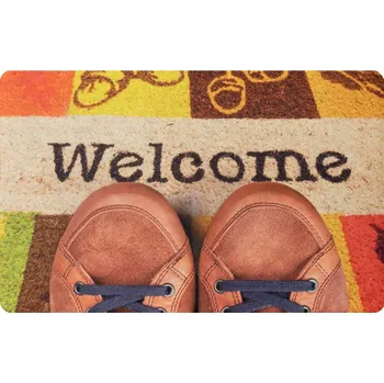 Rohožka J-Line Rohož 3D Print Coco 2780/33 welcome hnědé boty BARVA: Vícebarevný, ROZMĚR: 45x70