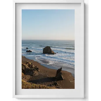 Obraz Dekorativní nástěnný obraz v rámu s grafikou: Pobřežní krajina, mořský břeh 50x70 cm