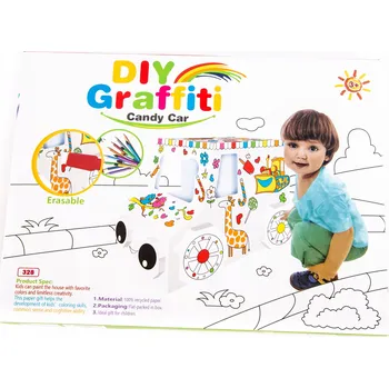 kreativní sada AUTO Z KARTONU - KARTONOVÁ OMALOVÁNKA K VYBARVENÍ