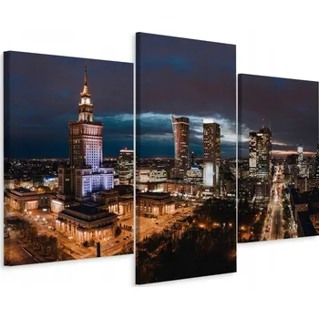 Obraz Obraz TRYPTYK Panorama Města Varšava 3D 60x40