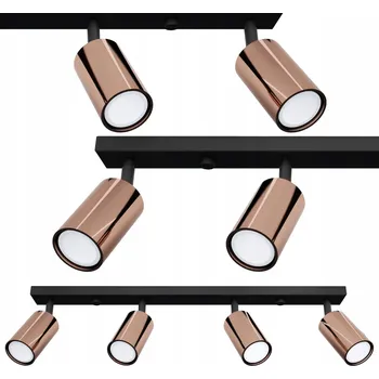 Závěsné ocelové svítidlo Rune se 4 světelnými body, 4x GU10, 64 cm, černo-měděné stropní svítidlo