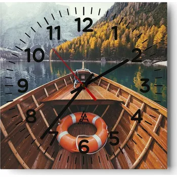 Hodiny Kuchyňské nástěnné hodiny 30x30 Krajina Skleněné hodiny do obýváku Moderní Tiché