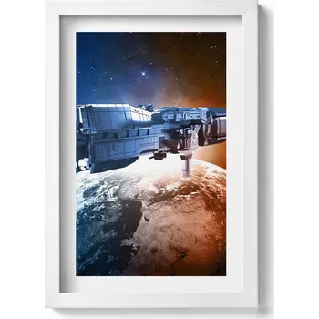 Obraz Moderní nástěnná dekorace obraz v bílém rámu Loď 20x30 cm