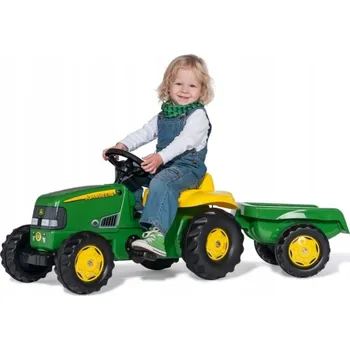 autíčko ŠLAPACÍ TRAKTOR JOHN DEERE S PŘÍVĚSEM ROLLYKID