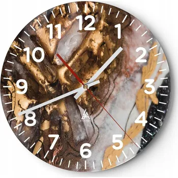 Hodiny Nástěnné hodiny do obýváku 40x40 Abstrakce Kulatý Skleněné hodiny Loft Tiché