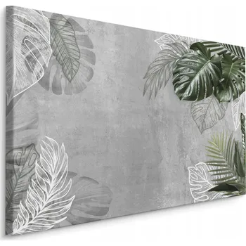 Obraz Obraz do Jídelny LISTY Monstera Beton 70x50