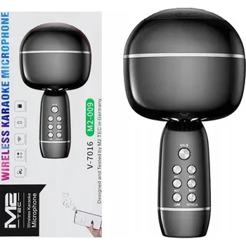 Mikrofon BEZDRÁTOVÝ KARAOKE MIKROFON S REPRODUKTOREM, LED, USB, SLOT MICROSD 7W