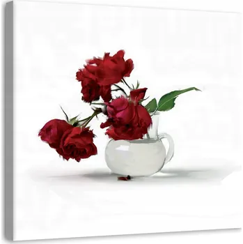 Obraz OBRAZ NA PLÁTNĚ Červené růže ve váze 30x30