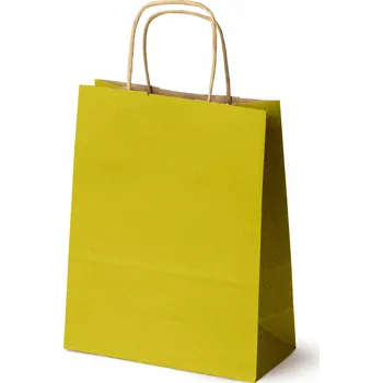 Nákupní taška Papírová taška 18x8x22,5mm ŽLUTÁ na nákup DÁREK EKOLOGICKÁ 25 ks