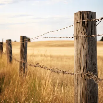 Obraz Plakát Plot na poli bez rámu 30 x 30 cm