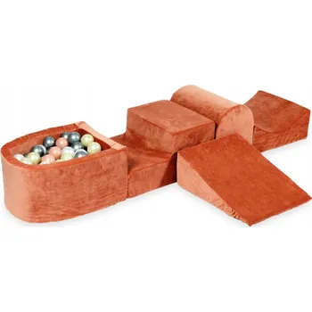 Dětské hřiště Pěnové dětské hřiště s klouzačkou, bazénkem, mikro kaňonem, barva clay (hliněná)