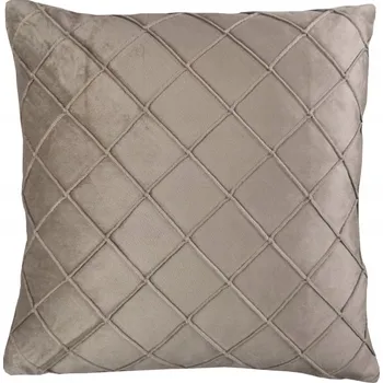 Povlak na dekorativní polštářek Dekorační povlak na polštář 40x40 sametový béžový jednobarevný s kosočtverci elegantní