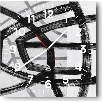 Hodiny Nástěnné hodiny do obýváku 40x40 Proužky Tiché Bez zvukové Skleněné hodiny