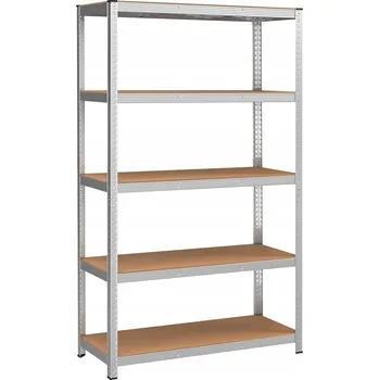 Dílenský regál KOVOVÝ SKLADOVÝ REGÁL STŘÍBRNÝ NOSNOST 875 KG SONGMICS 200 X 120 X 60 CM