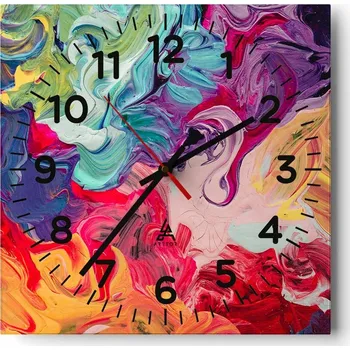 Hodiny Nástěnné hodiny do obýváku 40x40 Abstrakce Tiché hodiny Skleněné hodiny Bez hlučnosti