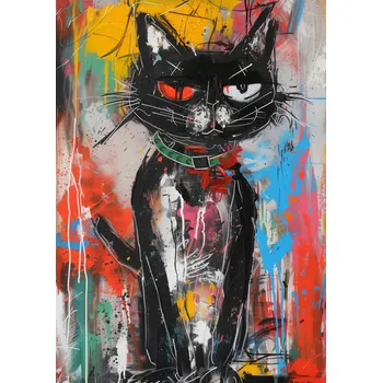 Plakát Plakát Mračící se Kocourek bez rámu 29,7 x 42 cm