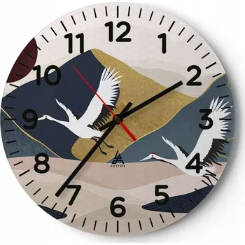 Hodiny Kuchyňské nástěnné hodiny 30x30 Abstrakce Moderní skleněné hodiny Tiché