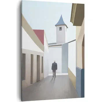 Obraz Obraz na plátně 50x70 cm Pastelové budovy Architektura Obraz na zeď ARTTOR Moderní obraz do obýváku Obraz do ložnice Fotoobraz na plátně Canvas Foto Obrazy v rámu Fotografie na plátně Umělecký tisk Nástěnná dekorace Vertikální Módní Eklektický Industriáln