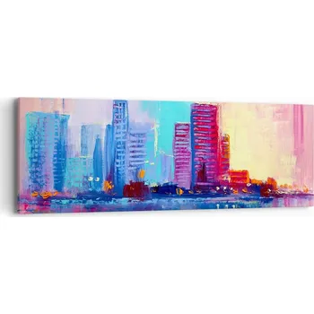 Obraz Obraz na plátně do obýváku ložnice 90x30 město foto obrazy na zeď