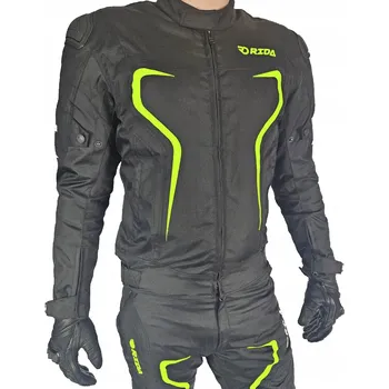 Moto bunda MOTOCYKLOVÁ BUNDA RIDA FLEX PÁNSKÁ ČERNO-FLUO