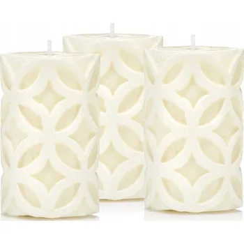 Svíčka Dekorativní parafinová svíčka bez vůně Drobo 3 ks